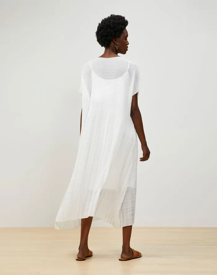 Women Lafayette 148 New York Dresses Giulia Dress In Pliss Chiffon White