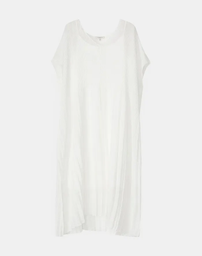 Women Lafayette 148 New York Dresses Giulia Dress In Pliss Chiffon White