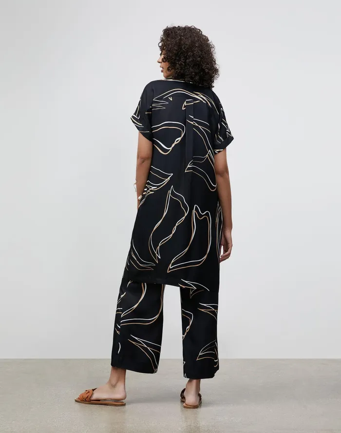 Women Lafayette 148 New York Dresses Petite Sawyer Dress In Garden Contour Print Black Multi