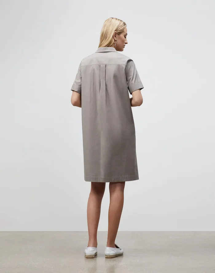 Women Lafayette 148 New York Dresses PlusSize Conroy Dress In Classic Stretch Cotton Mink Grey1