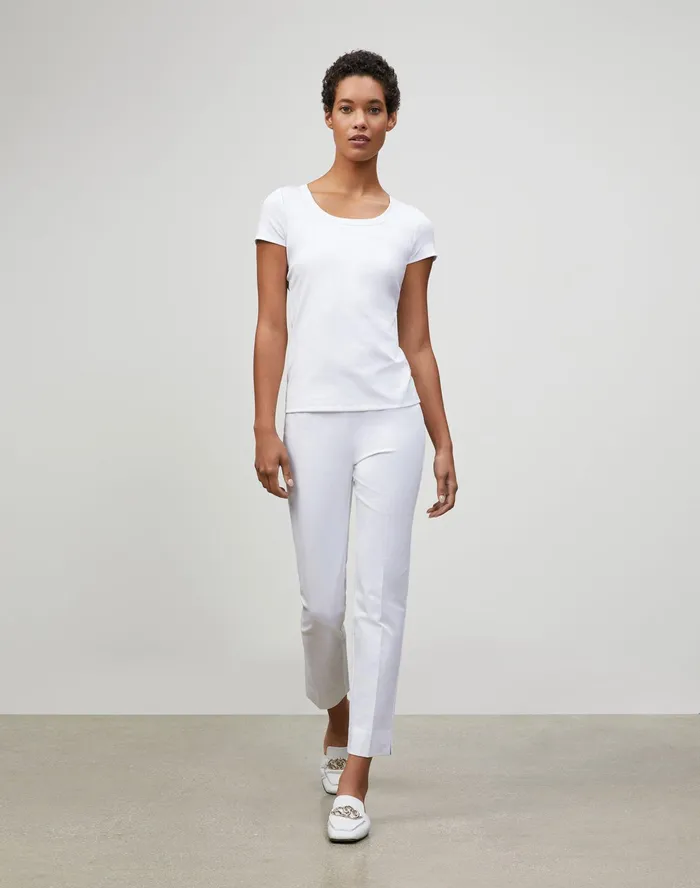 Women Lafayette 148 New York Pants and Shorts PlusSize Jodhpur Cloth Front Zip Lexington Pant White
