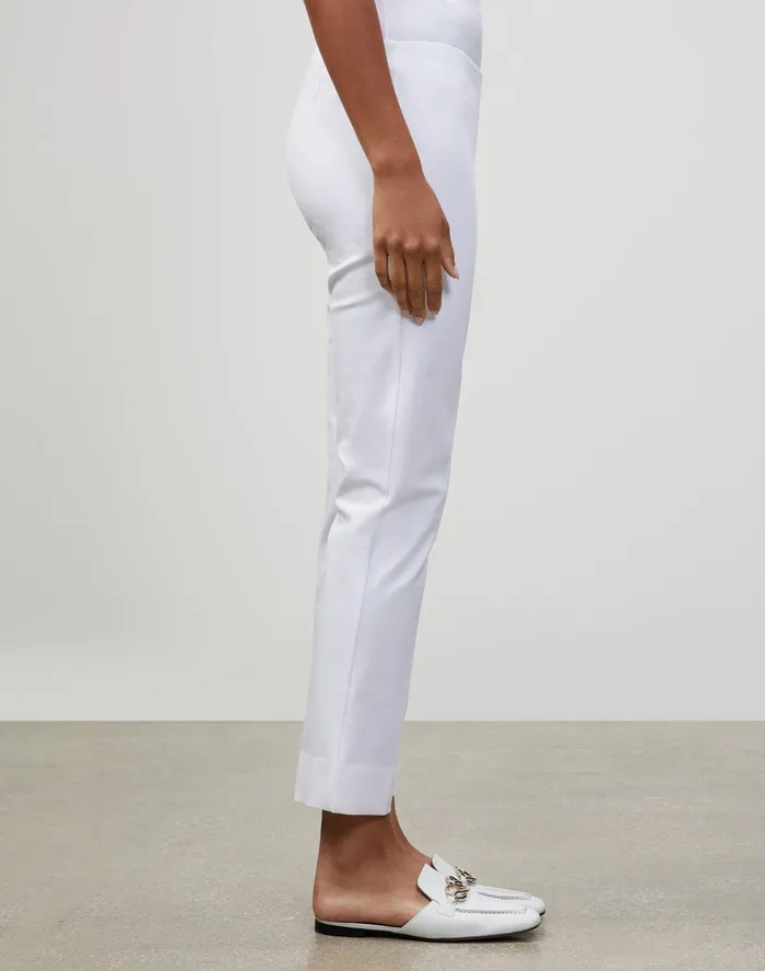 Women Lafayette 148 New York Pants and Shorts PlusSize Jodhpur Cloth Front Zip Lexington Pant White