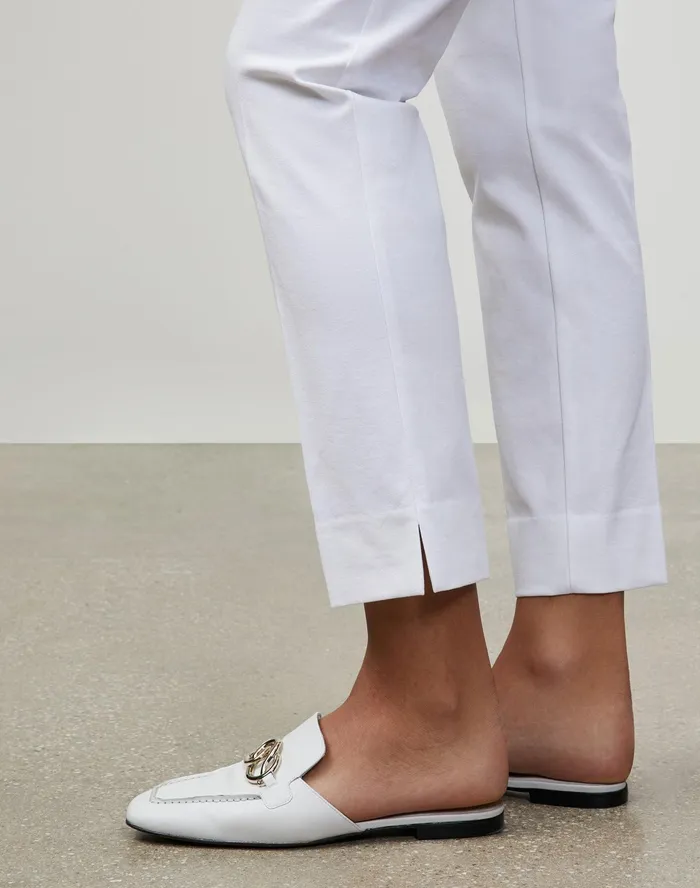 Women Lafayette 148 New York Pants and Shorts PlusSize Jodhpur Cloth Front Zip Lexington Pant White