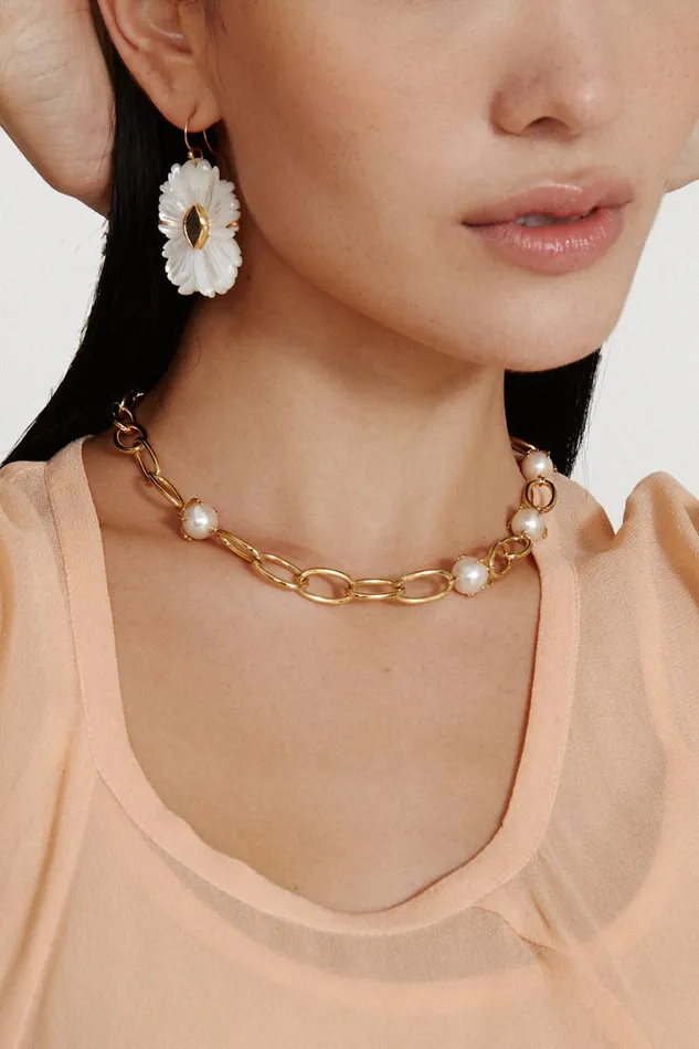 Women Lark Chain Necklace White Pearl Chan Luu Necklaces