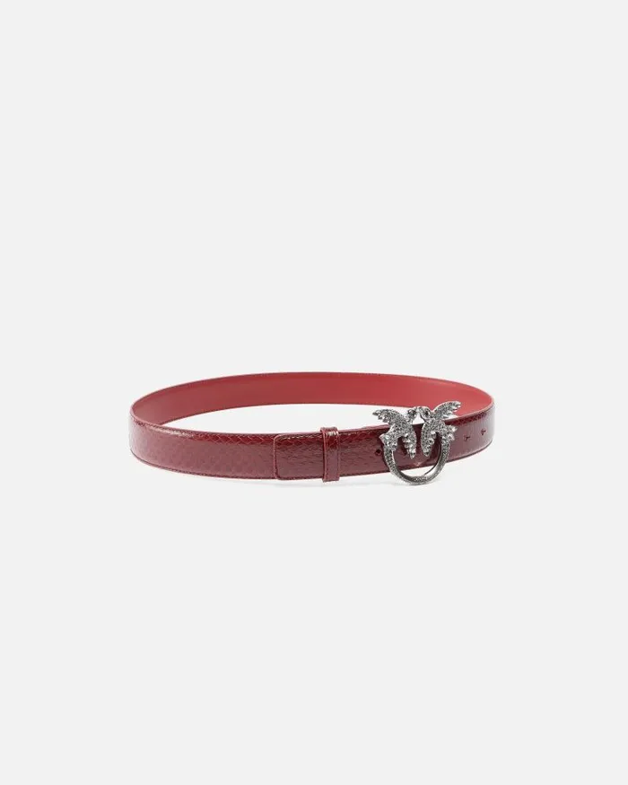 Women Limited Edition Pinko 3cm Glossy Python Leather Belt PINKO Galleria Cordovan Tanold Silver Women Limited Edition Pinko 3cm Glossy Python Leather Belt PINKO Galleria Cordovan Tanold Silver