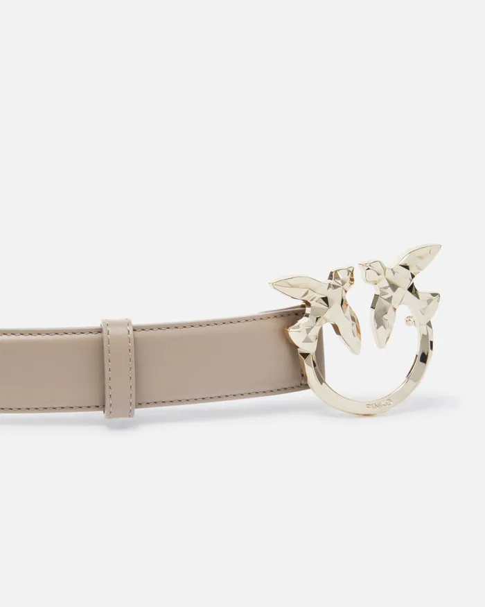 Women Limited Edition Pinko 3cm Leather Belt With Bird Buckle PINKO Galleria Lit Ashlightgold Women Limited Edition Pinko 3cm Leather Belt With Bird Buckle PINKO Galleria Lit Ashlightgold