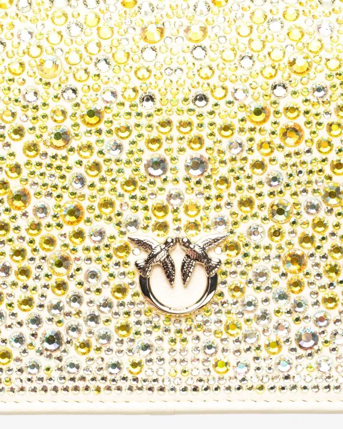 Women Limited Edition Pinko PINKO Galleria Fullrhinestone Mini Love Bag Click Safari Beigelightgold Women Limited Edition Pinko PINKO Galleria Fullrhinestone Mini Love Bag Click Safari Beigelightgold