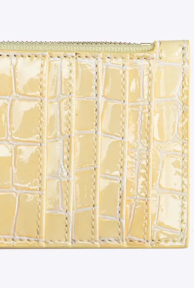 Women Limited Edition Pinko PINKO Galleria Shiny Crocprint Card Holder Haylightgold Women Limited Edition Pinko PINKO Galleria Shiny Crocprint Card Holder Haylightgold