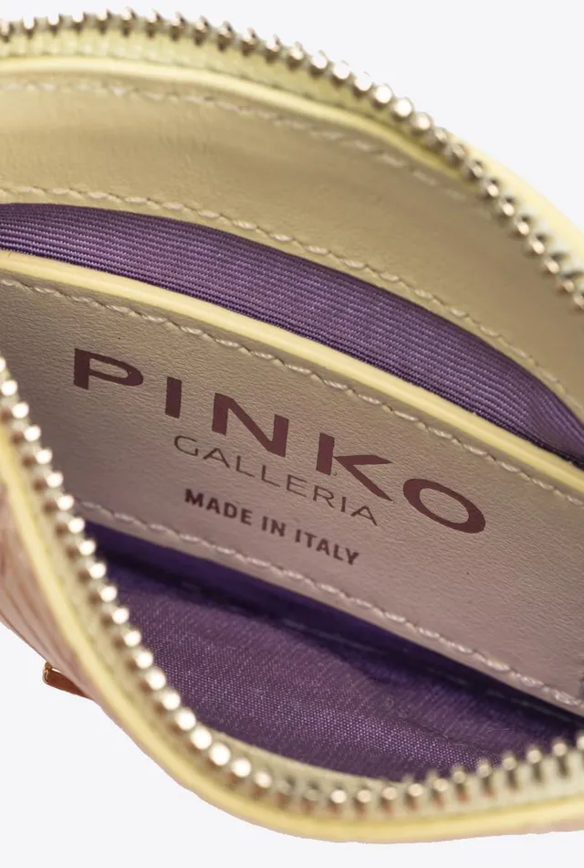 Women Limited Edition Pinko PINKO Galleria Shiny Crocprint Card Holder Haylightgold Women Limited Edition Pinko PINKO Galleria Shiny Crocprint Card Holder Haylightgold