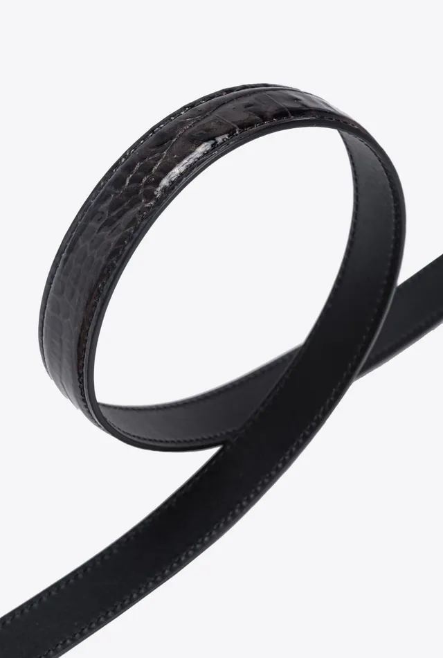 Women Limited Edition Pinko PINKO Galleria Thin 2cm Crocprint Belt With Love Birds Buckle Blacklight Gold Women Limited Edition Pinko PINKO Galleria Thin 2cm Crocprint Belt With Love Birds Buckle Blacklight Gold