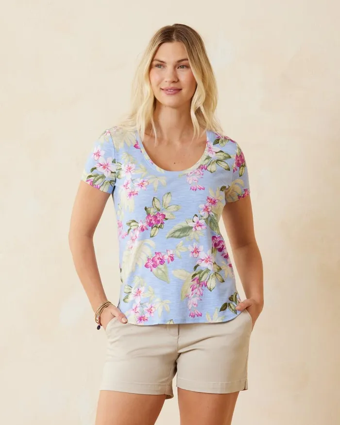 Women Linnea Johnny Collar ShortSleeve TShirt Linen Sky Tommy Bahama Tops and Shirts Women Linnea Johnny Collar ShortSleeve TShirt Linen Sky Tommy Bahama Tops and Shirts