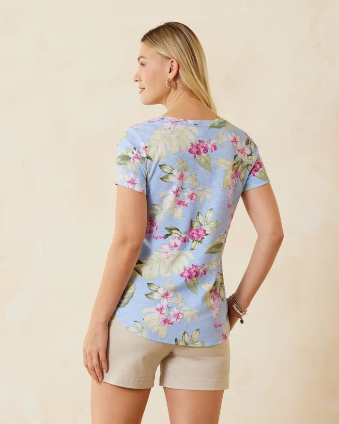 Women Linnea Johnny Collar ShortSleeve TShirt Linen Sky Tommy Bahama Tops and Shirts Women Linnea Johnny Collar ShortSleeve TShirt Linen Sky Tommy Bahama Tops and Shirts