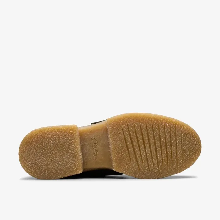 Women Linoso Monk Dark Green Nubuck Clarks Loafers and Oxfords