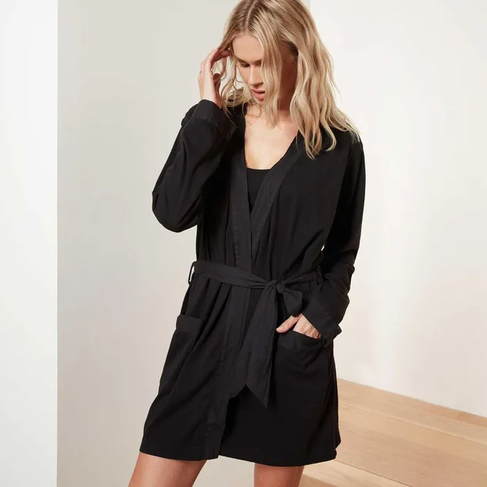 Women Lounge James Perse Jersey Robe Black