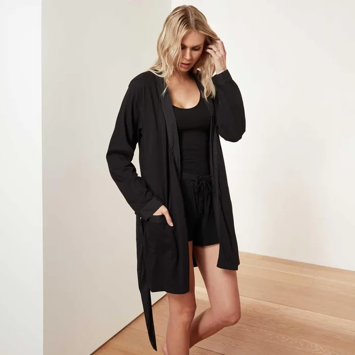 Women Lounge James Perse Jersey Robe Black
