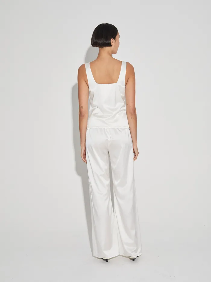 Women Loungewear The UNDONE Maison Essentiele 8211 Button Down Vest in Optic White