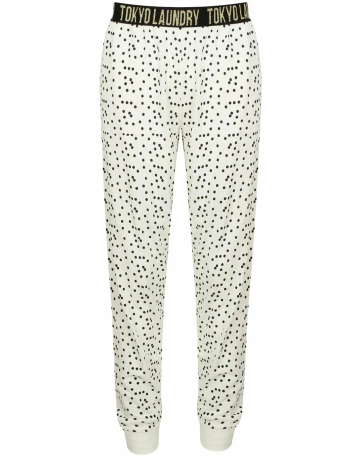 Women Loungewear Tokyo Laundry Alice Spot Print Cotton Lounge Pants In Ivory 8211 Tokyo Laundry Cream