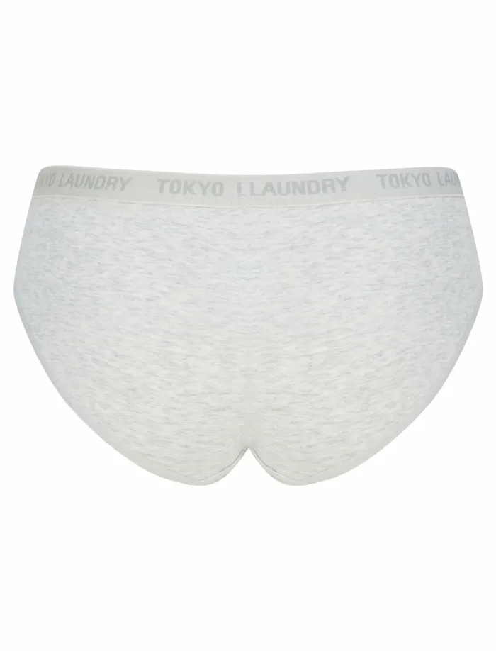 Women Loungewear Tokyo Laundry Hudson 5 Pack Cotton Assorted Briefs In Black Abbey Stone Cilantro Light Grey Marl 8211 Tokyo Laundry Black