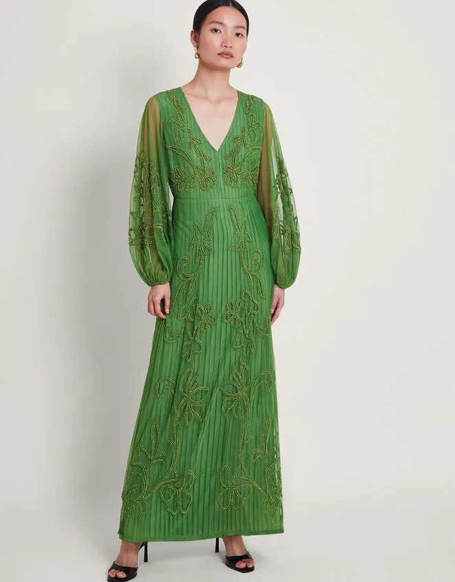 Women Maeva HandEmbroidered Dress Green Monsoon Dresses