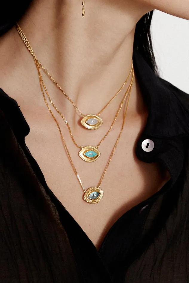 Women Mariya Evil Eye Necklace Labradorite Chan Luu Necklaces