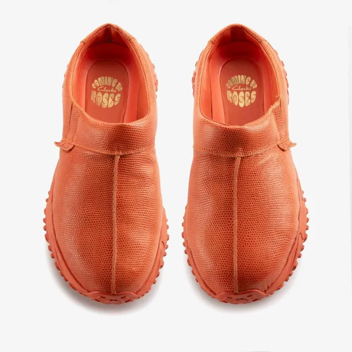 Women Martine Roses Clog 1 Orange Interest Leather Clarks Clogs and Mules