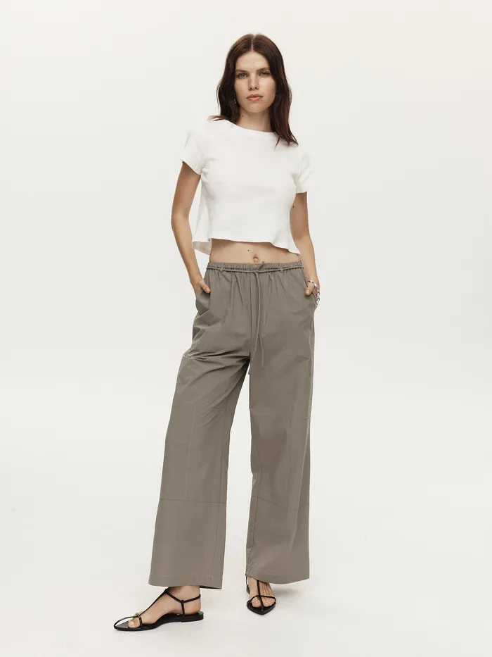 Women Maternity The UNDONE Marle 8211 Goldie Pant in Khaki Green Eucalyptus