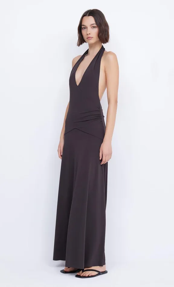Women Maxi Dresses Bec Bridge BLANCHE HALTER MAXI DRESS 8211 ESPRESSO