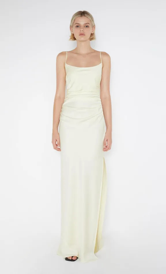 Women Maxi Dresses Bec Bridge EMILIA SCOOP NECK DRESS 8211 ICE YELLOW