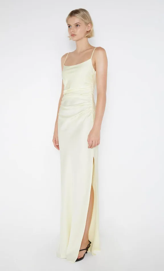 Women Maxi Dresses Bec Bridge EMILIA SCOOP NECK DRESS 8211 ICE YELLOW