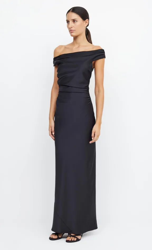 Women Maxi Dresses Bec Bridge ETERNITY OFF SHOULDER MAXI 8211 BLACK
