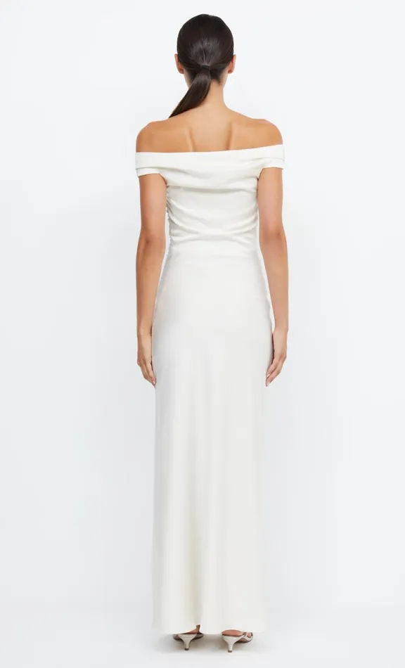 Women Maxi Dresses Bec Bridge ETERNITY OFF SHOULDER MAXI 8211 CREAM