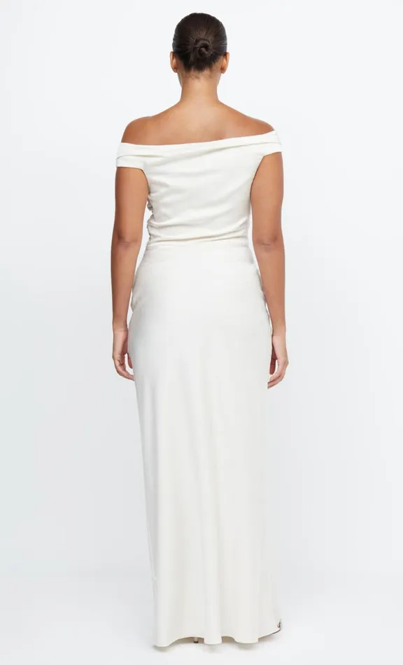 Women Maxi Dresses Bec Bridge ETERNITY OFF SHOULDER MAXI 8211 CREAM