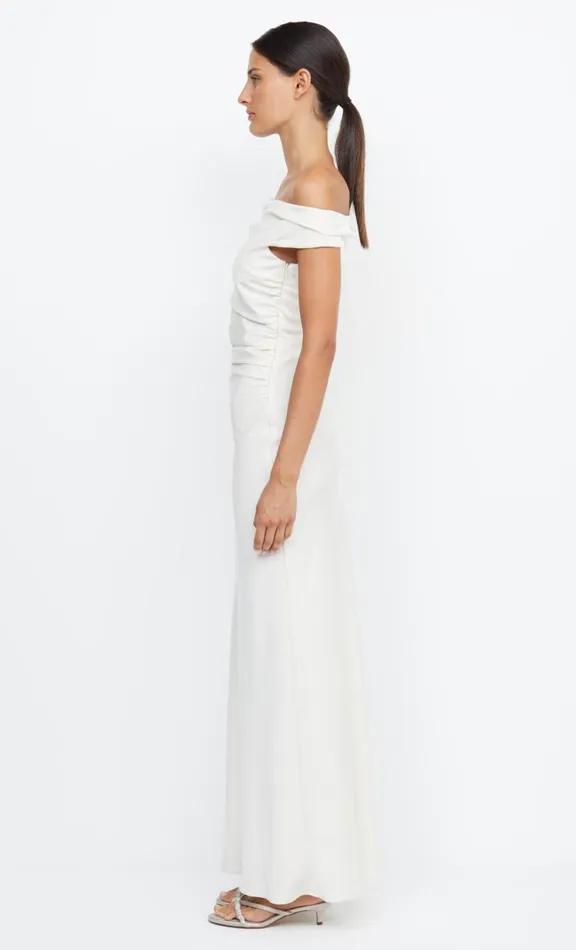 Women Maxi Dresses Bec Bridge ETERNITY OFF SHOULDER MAXI 8211 CREAM