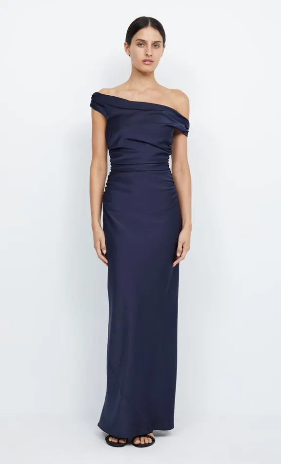 Women Maxi Dresses Bec Bridge ETERNITY OFF SHOULDER MAXI 8211 INK