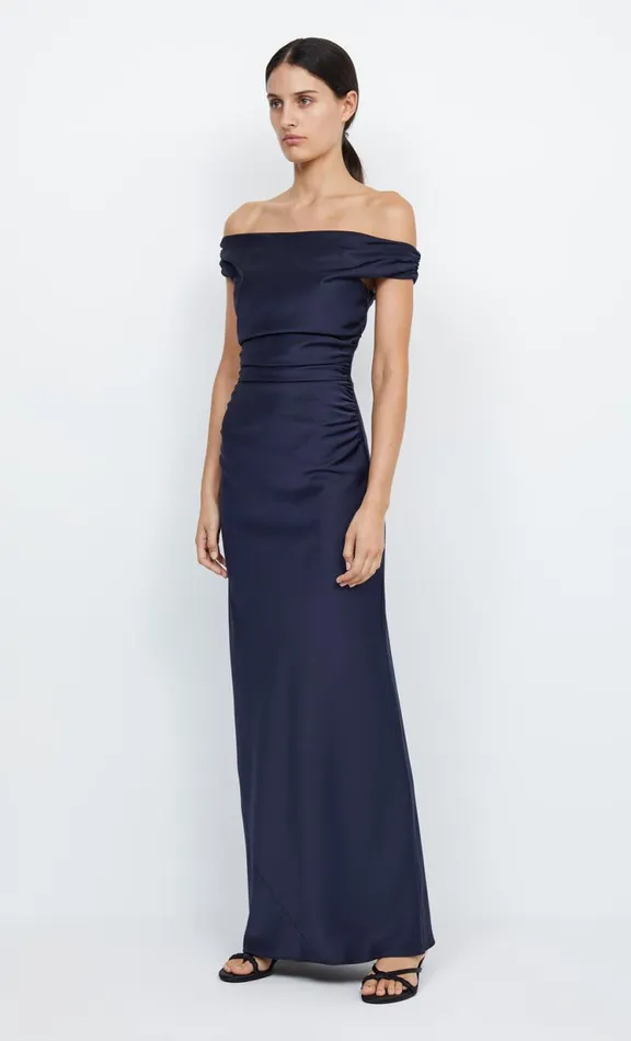 Women Maxi Dresses Bec Bridge ETERNITY OFF SHOULDER MAXI 8211 INK