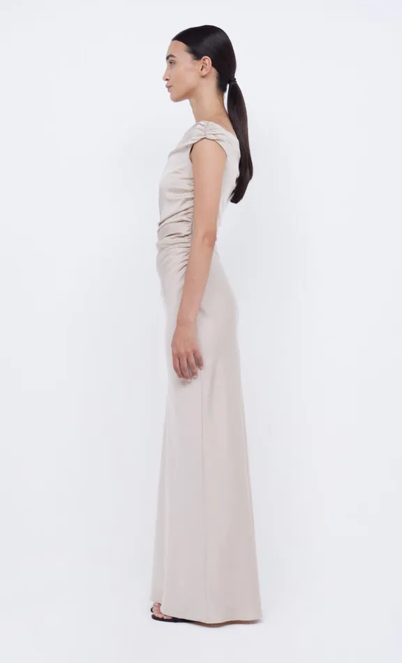Women Maxi Dresses Bec Bridge ETERNITY OFF SHOULDER MAXI 8211 SAND
