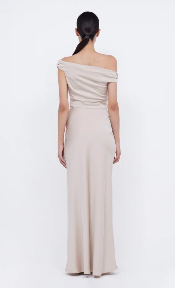 Women Maxi Dresses Bec Bridge ETERNITY OFF SHOULDER MAXI 8211 SAND