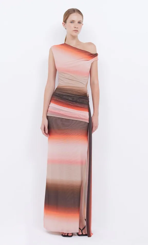 Women Maxi Dresses Bec Bridge LOUNA ASYM DRESS 8211 CHOCPINK OMBRE