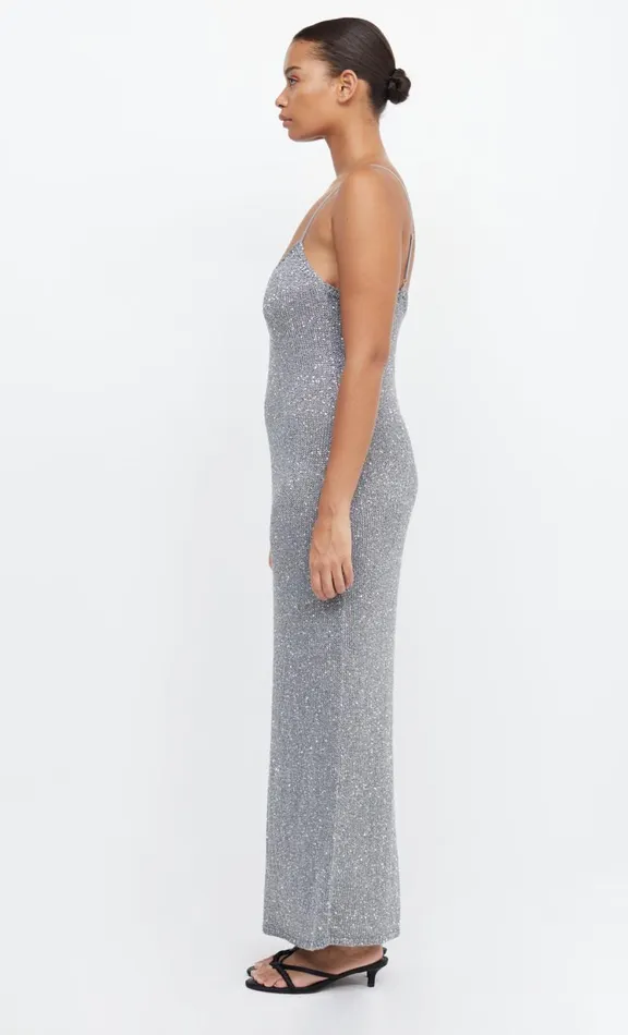 Women Maxi Dresses Bec Bridge SADIE SEQUIN KNIT SLIP DRESS 8211 CHARCOAL