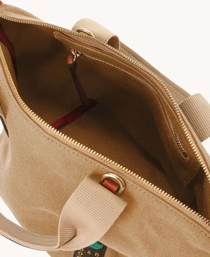 WomenMen Crossbodies Dooney and Bourke Canvas Crossbody Satchel 20 Beige