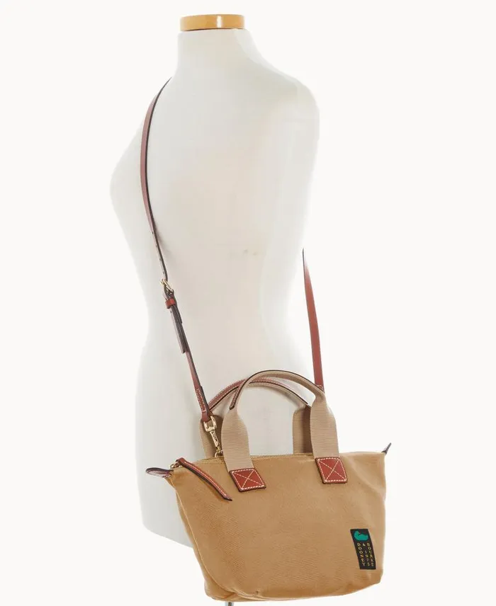 WomenMen Crossbodies Dooney and Bourke Canvas Crossbody Satchel 20 Beige