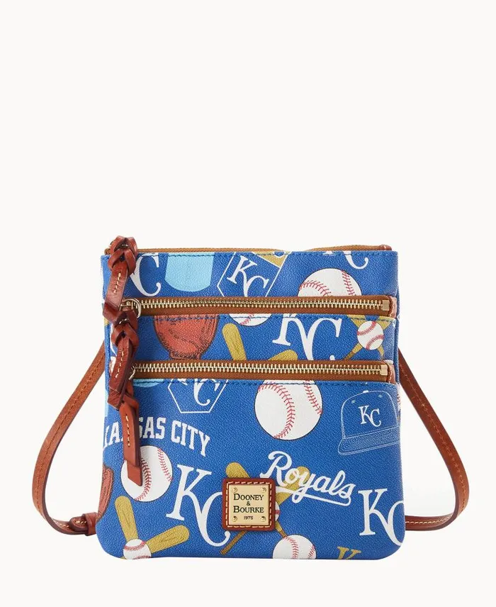 WomenMen Crossbodies Dooney and Bourke MLB Royals N S Triple Zip Crossbody Royals