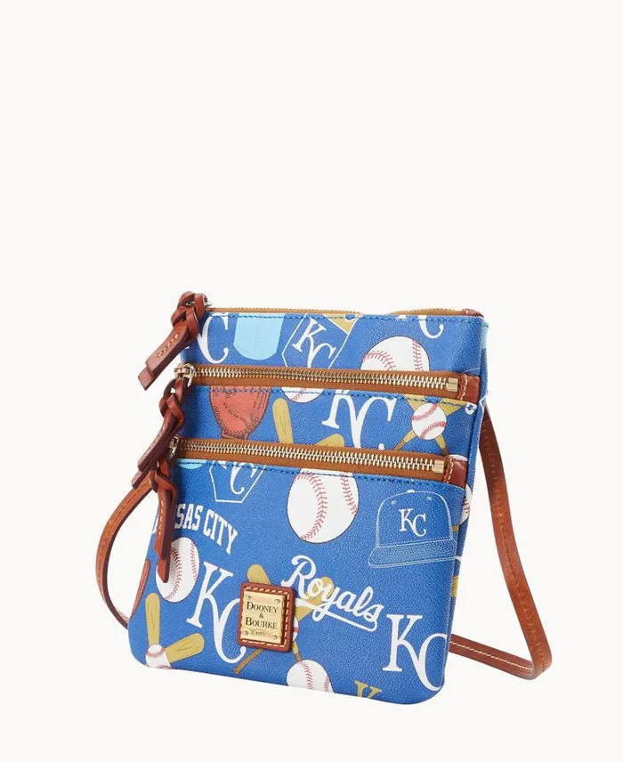 WomenMen Crossbodies Dooney and Bourke MLB Royals N S Triple Zip Crossbody Royals WomenMen Crossbodies Dooney and Bourke MLB Royals N S Triple Zip Crossbody Royals