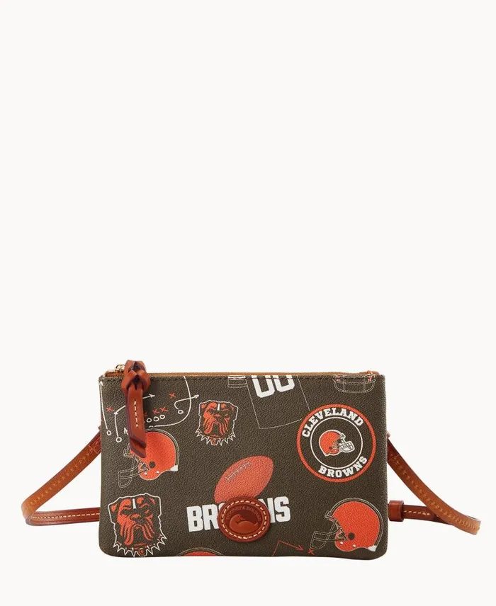 WomenMen Crossbodies Dooney and Bourke NFL Browns Top Zip Crossbody Browns