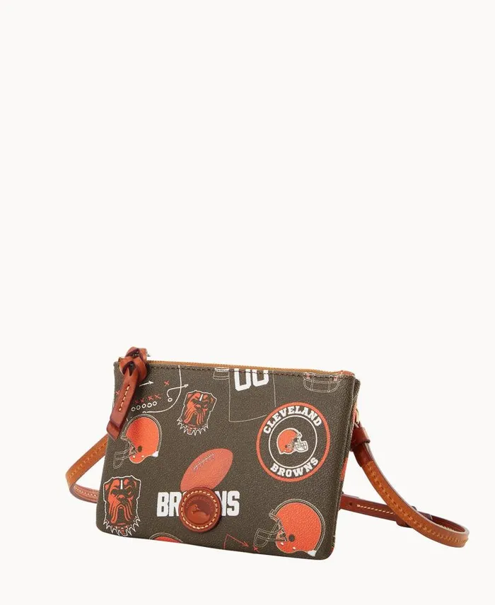 WomenMen Crossbodies Dooney and Bourke NFL Browns Top Zip Crossbody Browns