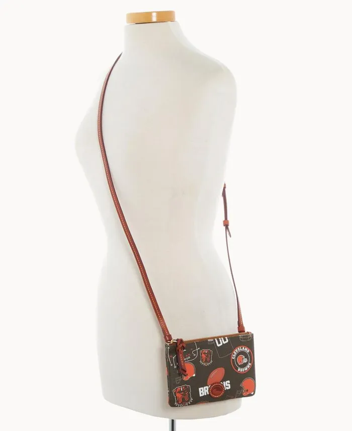 WomenMen Crossbodies Dooney and Bourke NFL Browns Top Zip Crossbody Browns