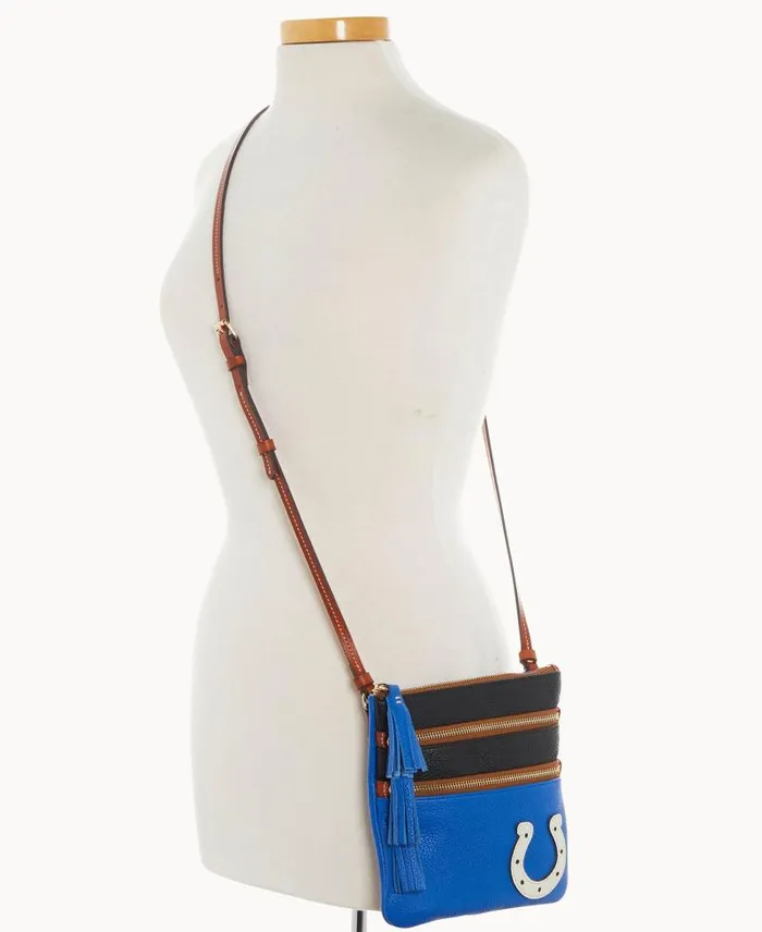 WomenMen Crossbodies Dooney and Bourke NFL Colts Triple Zip Crossbody Colts