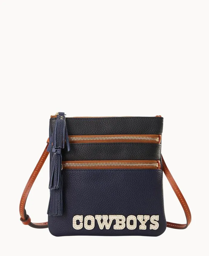 WomenMen Crossbodies Dooney and Bourke NFL Cowboys Triple Zip Crossbody Cowboys