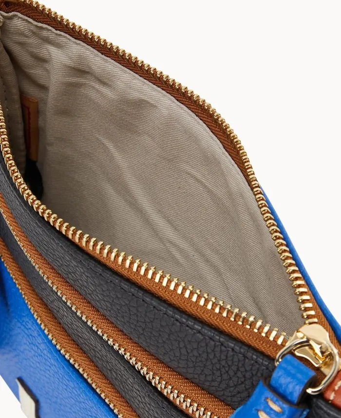 WomenMen Crossbodies Dooney and Bourke NFL Lions Triple Zip Crossbody Lions