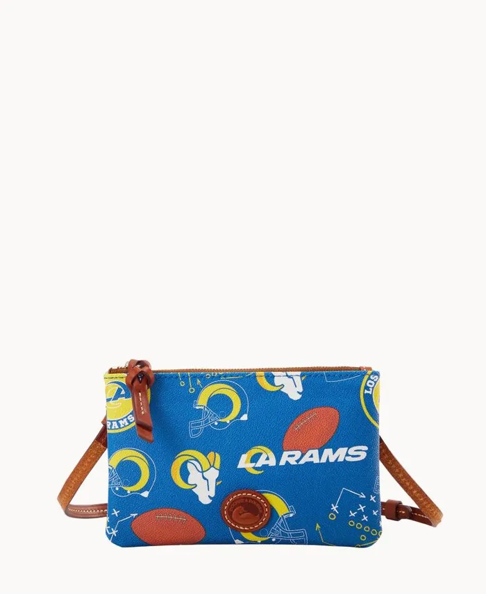 WomenMen Crossbodies Dooney and Bourke NFL Rams Top Zip Crossbody Rams